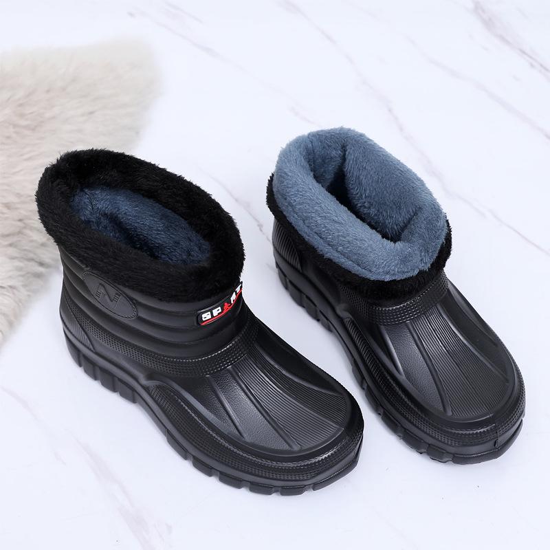 Winter High-Top Thickened Eva Waterproof Cotton Shoes Men'S Cold Storage Outdoor Car Wash Work Non-Slip Warm Ultra-Light Cotton Shoes Boots