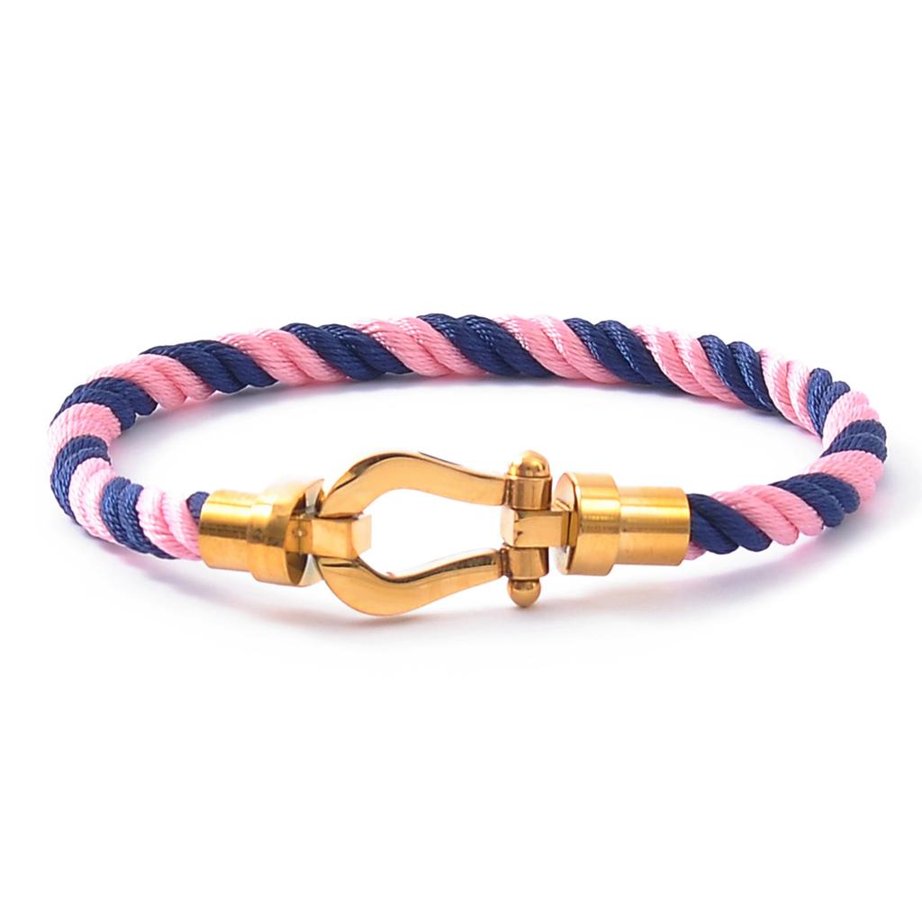 European and American Stainless Steel Nylon Rope Hand Rope Men and Women Couple Casual Trendy Color