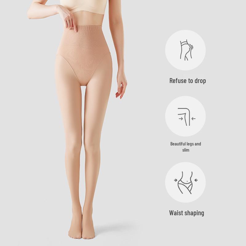 High Waist Slimming Nude-Look Fleece Leggings for Tall Women – Spring/Autumn