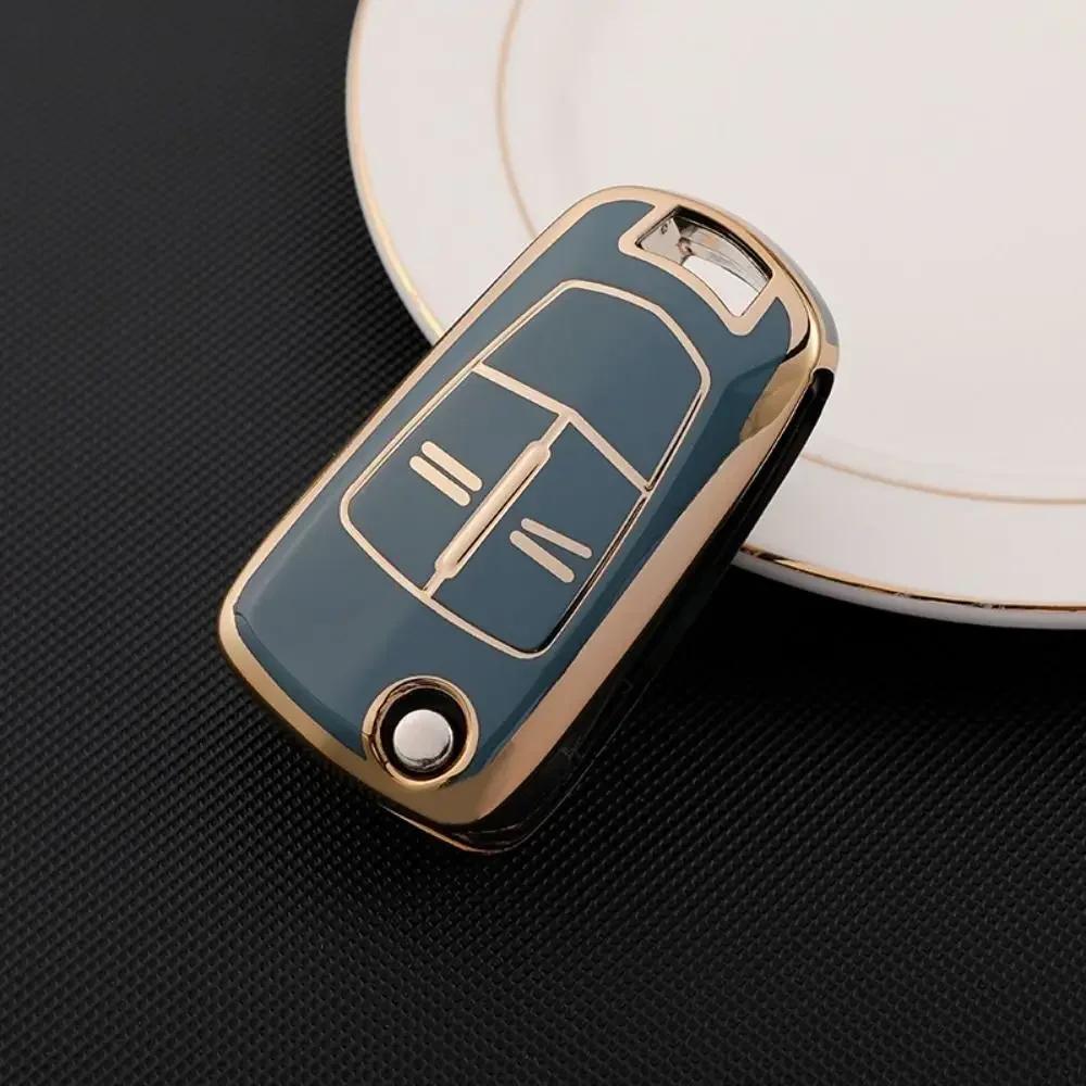 

TPU Key Fob Cover Flip Fob Shell Key Protector Full Protection Car Key Case For Vauxhall/Opel/Astra J/ Corsa D/Insignia/Vectra C сірий колір
