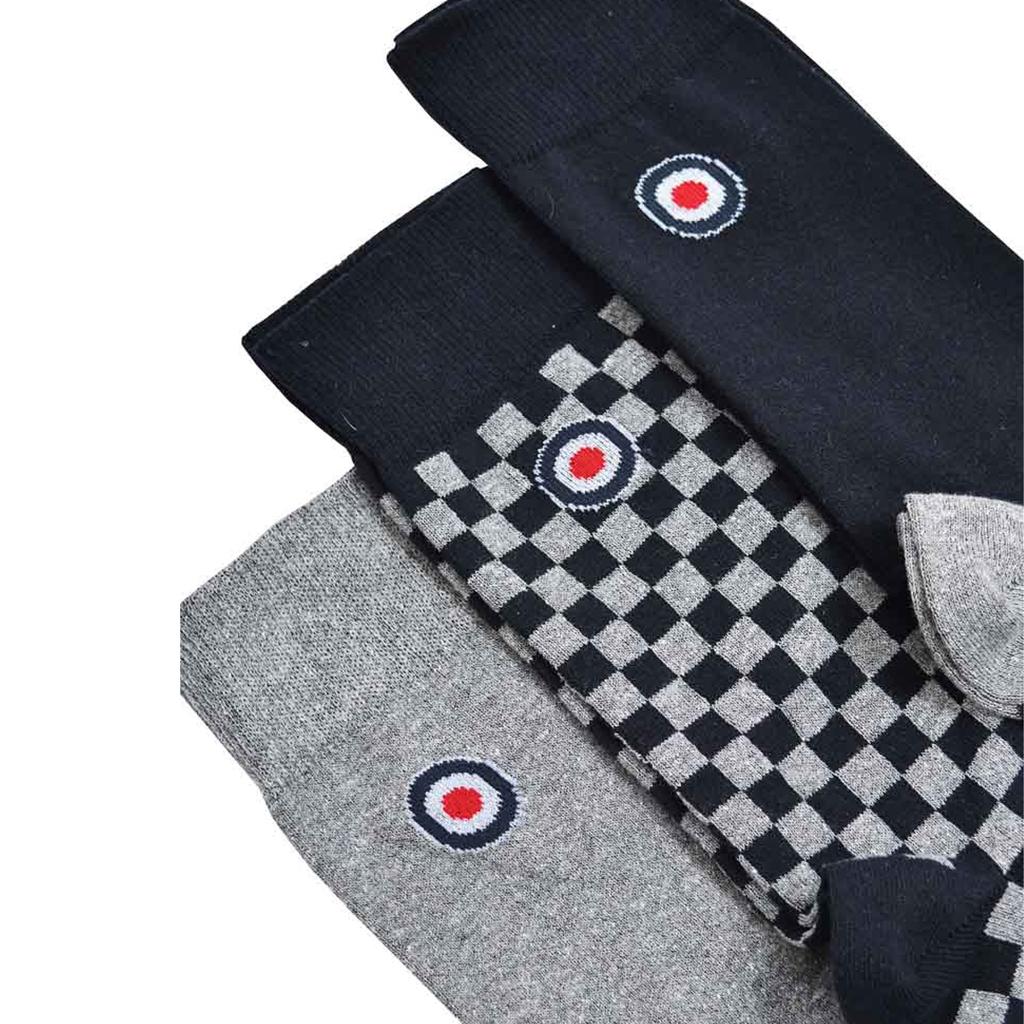 LAMBRETTA Men's Checked Socks (Pack of 3)
