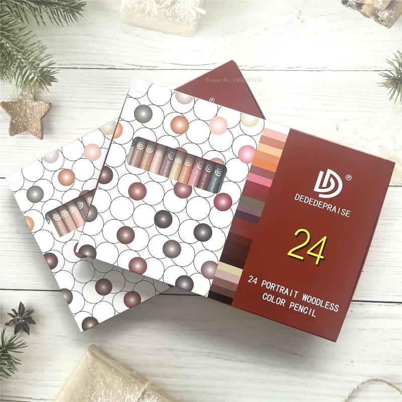 24-color Wood-free Watercolor Stick Water-soluble Oil-based Colored Pencil Art Painting Graffiti Watercolor Creation Crayons