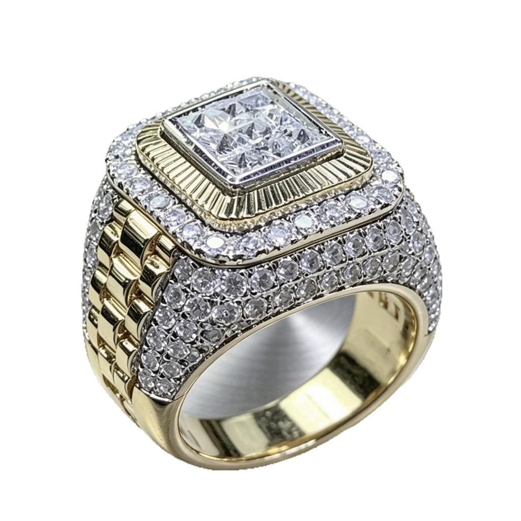 Trendy HipHop Diamond Ring for Men - European American Street Style Fashion Accessory
