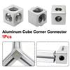 1Pcs 2020 3030 4040 4545 Cube Corner Connector Silver Corner Bracket for 3D Printer CNC Frame