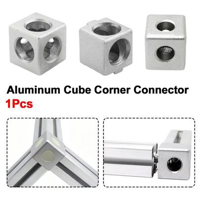 1 Stück 2020 3030 4040 4545 Würfel-Eckverbinder Silberne Eckhalterung für 3D-Drucker CNC-Rahmen