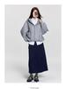 Unisex Trendy Heavyweight Hooded Cardigan with Contrast Stitching