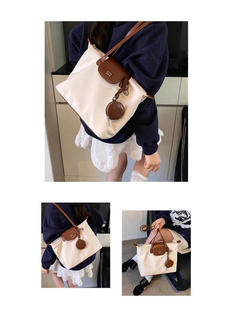 70th Anniversary Women's Large Capacity Nylon Tote Bag - Casual Dragon Design, Simple Shoulder Handbag