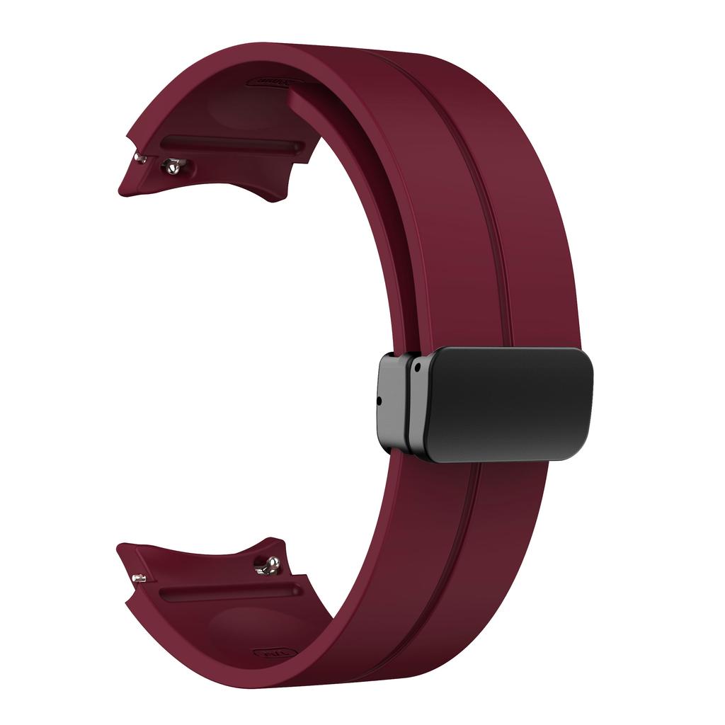 Magnetische D-gesp Siliconen Band Voor Samsung Galaxy Watch 6 5 4 Serie Sportband Voor Galaxy Watch 45 44 40/Classic 47 46 43 42