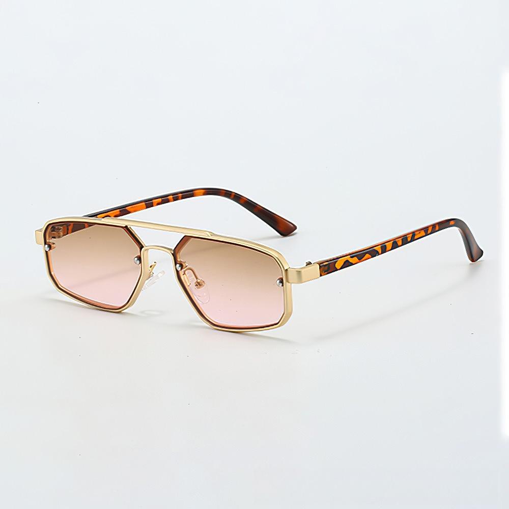 Women Trendy Luxury Steampunk Sunglasses Fashion Metal Double-Bridge High-End Large-Frame Shades Eyewear Classic Driving Shades