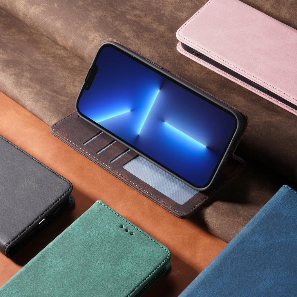 Flip Wallet Case For iPhone 17 17e 16 15 14 13 12 11 17 Pro Max Mini 16e XS Max X XR 8 7 Plus SE Card Holder Protect Cover Funda