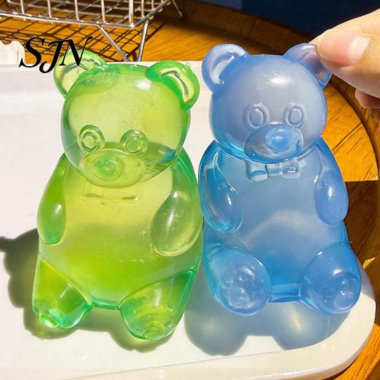 TPR Stressball Klarer Bär Kneten Angstlinderung Form Schüler Konzentrationshilfe Zuckerball Sensorisch Weich Dehnbar Dekompression Fidget Taktile Stimulation