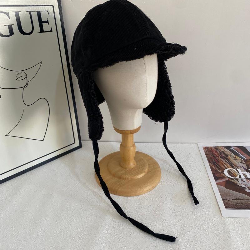 

JYL TS DIY Corduroy Trapper Hat Women Winter Double-sided Warm Ear Protection Hat Corduroy 1222Mao12804 базар