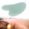 Gua Sha Facial Tool Natural Jade Stone Guasha Massage Board for Face Relieve TensionsPeach Heart Light Green