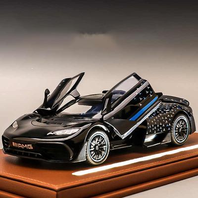 1:24 Benz AMG ONE Süper Yarış Alaşım Diecast Araba Modeli Ses ve Işık Koleksiyon Hobi Aldult Erkekler İçin Doğum Günü Hediyeleri Metal