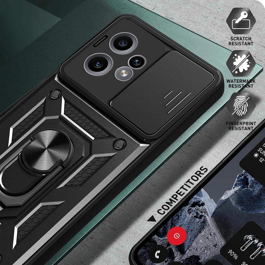 Husă Armură cu Suport pentru Telefon Nothing CMF 2 Pro, Acoperire Protecție Obiectiv cu Inel, Suport Magnetic, Coque Fundas Capa