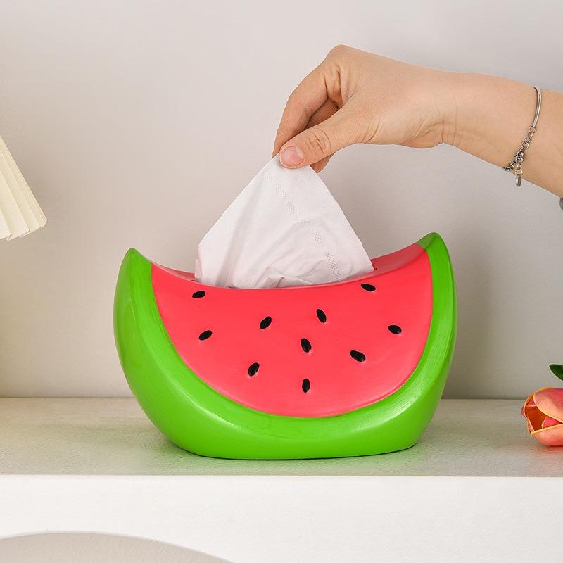 Cute Watermelon Shaped Tissue Box Desktop Ornaments