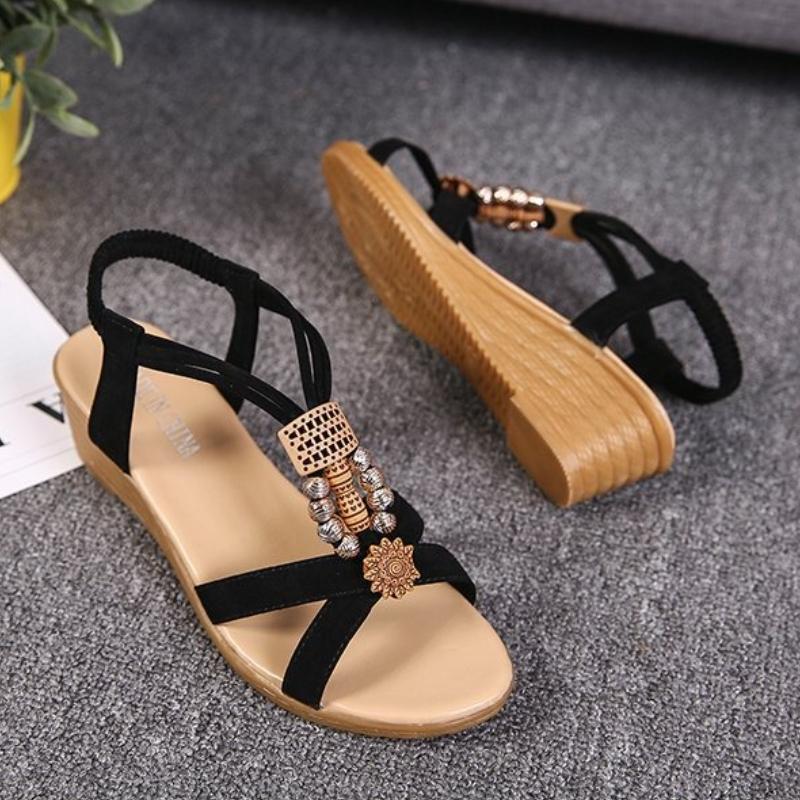 2025 Summer Women's Shoes New Womens Wedge Shoes Non Slip Slip on Beach Shoes Wear Resistant Sandals for Women Hot Sale