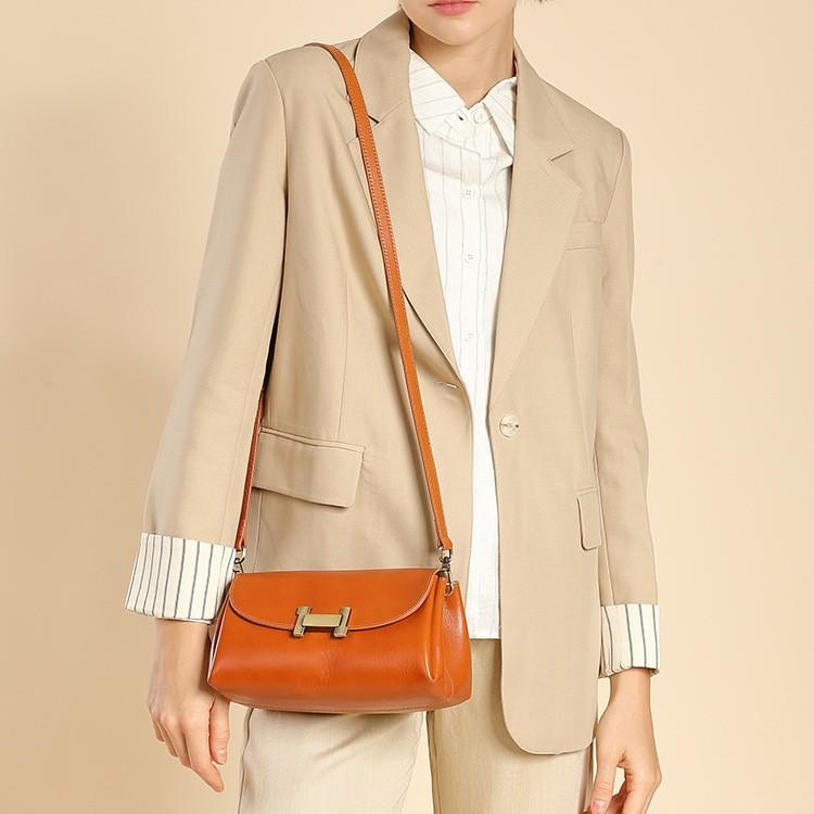 Läder Damväskor Nya Messenger-väskor Mode Axelväskor Mångsidiga Nötskinn Små Fyrkantiga Väskor