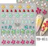 Nail Art Sticker, Embossed Three-Dimensional 5D Soft Glue, Ice-Penetrating Small Flower Ladybug Adhesive Nail Sticker