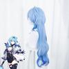 Simulation Scalp Ganyu Cosplay Wig Game Genshin Impact Gan Yu Gradient Blue Heat Resistant Synthetic Hair Wigs + WigCap + Horns