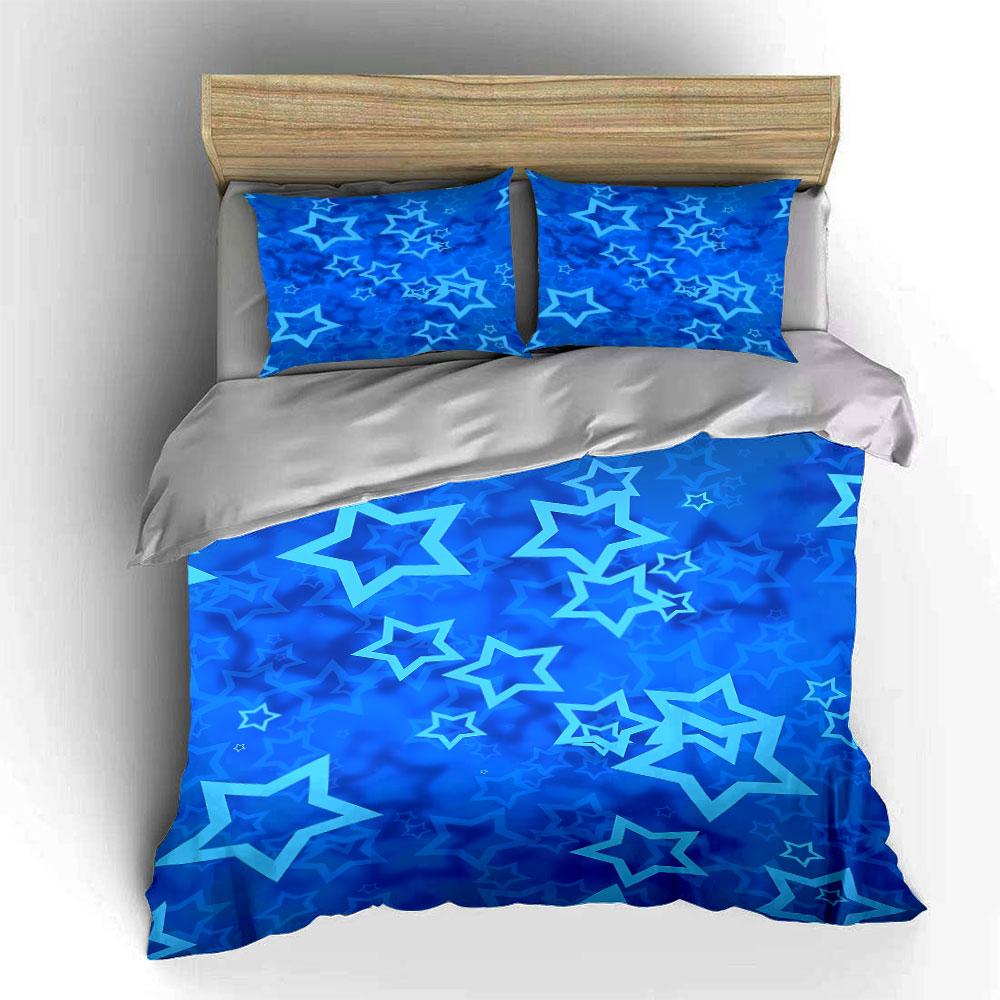 Blue Starry Night Bedding Set Bedding Duvet Cover Set Duvet Cover Pillowcases (1 * Duvet Cover 2 * Pillowcases, Without Duvet Insert)