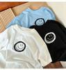 Spring and Summer Children's T-shirt - Children's Casual Sports 100% Pure Polyester Soft Round-neck Short-sleeved Top Smiling Face