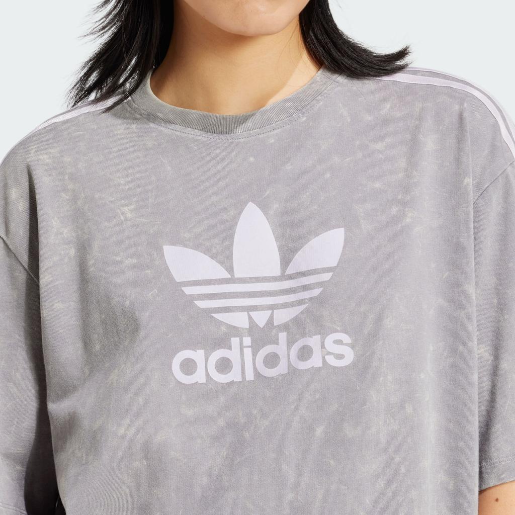Adidas Washed-Out Boyfriend-Fit T-Shirt Grey Three Women Streetwear IW3412
