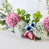 Floral Hoop Wreath Compact Simulation Flower Wreath for Home Wedding Wall Window Hanging Decor