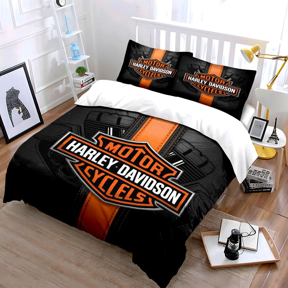 """Harley Davidson Black Bedding""" Biancheria da letto Copripiumino Set Copripiumino Federe (1 * Copripiumino 2 * Federe, senza piumino)