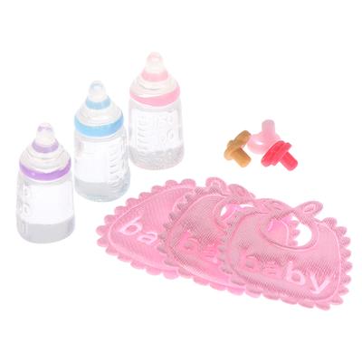 1:12 Puppenhaus Miniatur Babyflaschen Schnuller Lätzchen Set Kinderzimmer Zubehör Geschenk