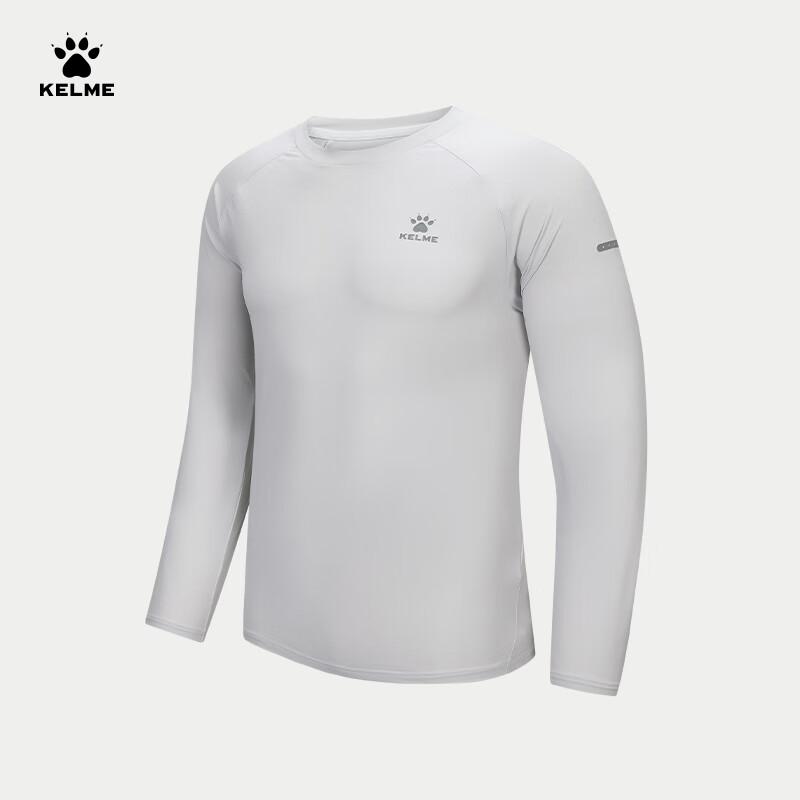 KELME Spring Cotton-Feel Quick-Dry Long Sleeve Sports T-Shirt Running Football Training Long Sleeve Sportswear Agate