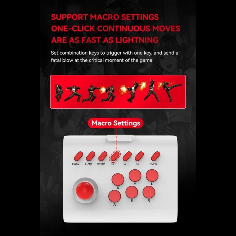 Game Joystick Wired-Bluetooth-compatible/2.4G Connection Arcade Game Console Rocker for
