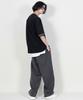 Deumakeu Striped Wide One-Pleat Pants Charcoal
