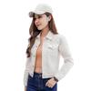 Winter Damen Jacke Langarm Umlegekragen Brusttaschen Knopfverschluss Mantel