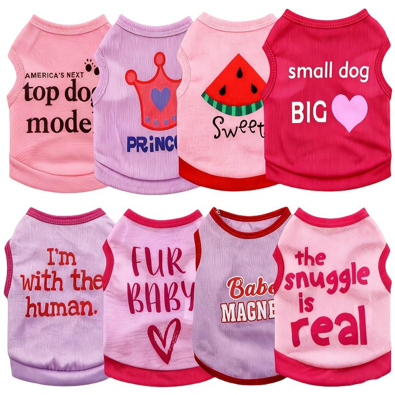 

8pcs Dog Shirts Set for Small To Medium Breeds Puppy Print Soft Dog Shirts Cute Chihuahua Sports Tops Dogs Clothes Accessories XS