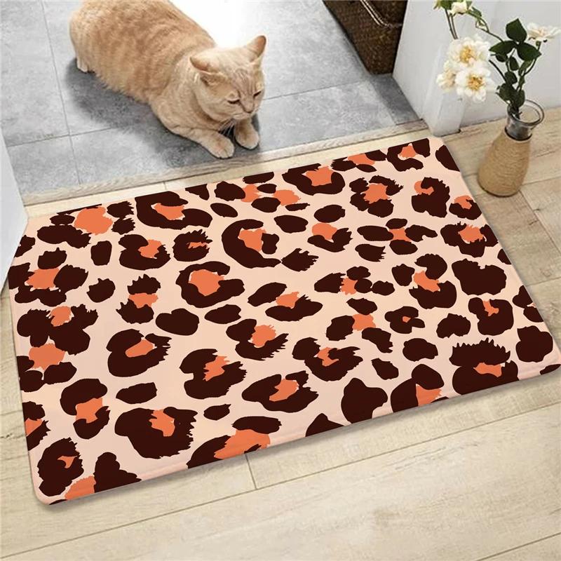 Fashion Animal Leopard Zebra Cow Deer Pattern Carpet Soft Carpets Rug Entrance Anti-slip Floor Mats Water Absorption