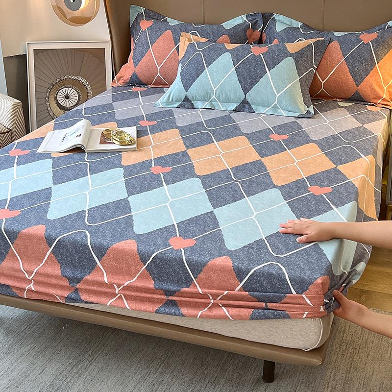 Thick Pure Cotton Flannel Fitted Bed Sheet: Non-Slip, All-Inclusive Mattress Protector