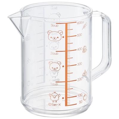 OSK Rilakkuma Messbecher Groß 600ml, Hergestellt in Japan, Hitzebeständig, Ausgießgriff, Niedliches & Stilvolles Kochwerkzeug, Klar MC-2