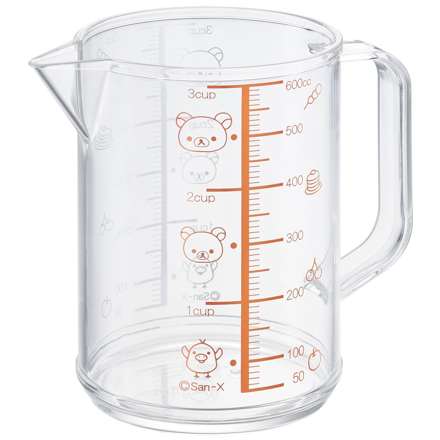 

OSK Rilakkuma Мірний стакан великий 600 мл, Зроблено в Японії, Термостійкий, Ручка для легкого наливання, Милий та стильний кухонний інструмент, Прозорий MC-2