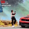 Painted Miniatures 1/64 Scale Beauty Handsome Boy Policeman Girls Male Female Scene Figure Model For Car Vehicles Decorate