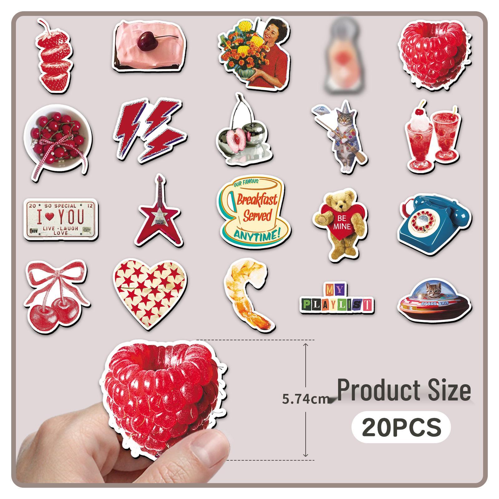 20PCS Retro American-Style Magnetic Fridge Stickers: Soft, Trendy, Realistic, Waterproof DIY Decor Magnets.