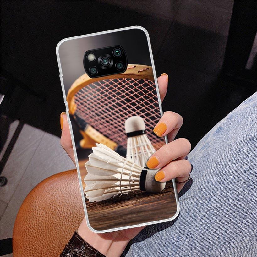 

Badminton Sport Phone Case For Xiaomi Poco X7 X6 X5 Pro F7 Ultra Redmi 15C 15 13C 13 12C 12 10 10A 10C 9 9A 9C 9T Cover Poco X7 Xiaomi Poco X7