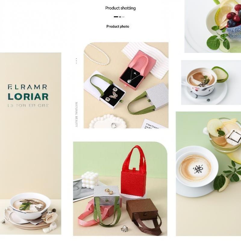 Portable Jewelry Packaging Box Earrings Necklace Ring Pendant Storage Organizer Case Wedding Gift Box Paper Drawer Jewelry Box