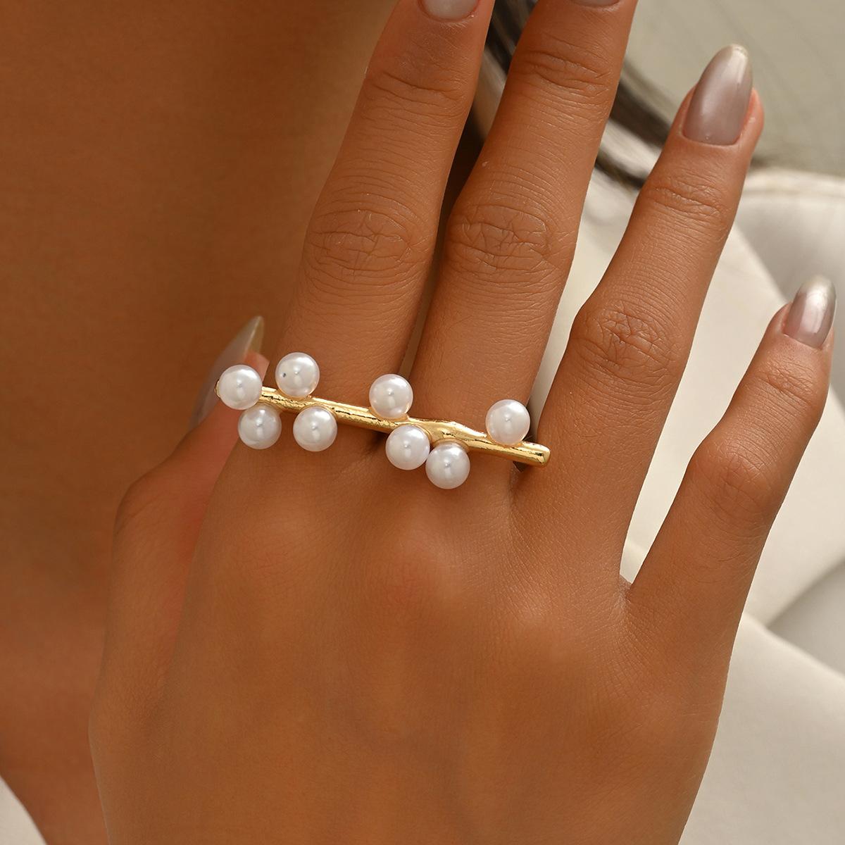 

Женское геометрическое кольцо с инкрустацией жемчугом, высокого класса, нишевое, универсальное, для указательного пальца JZ1293.