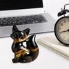 Little Fox Figurine Hand-Carved Healing Guardian Fox Statue Lucky Animal Sculpture Home Office Desktop Decoration Ornament