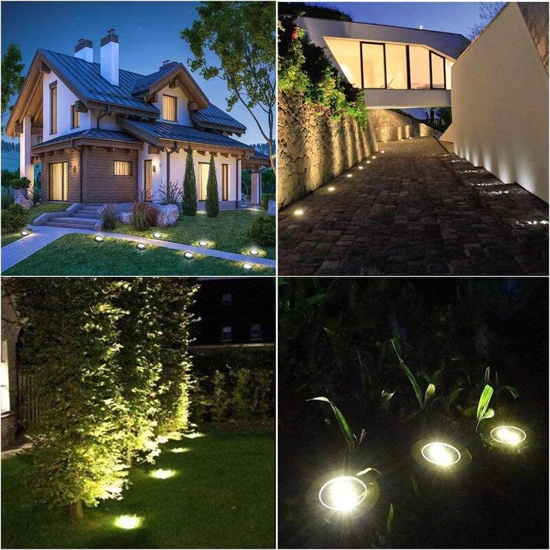 Upgraded Solar LED Stainless Steel Ground Lights (2-Pack)