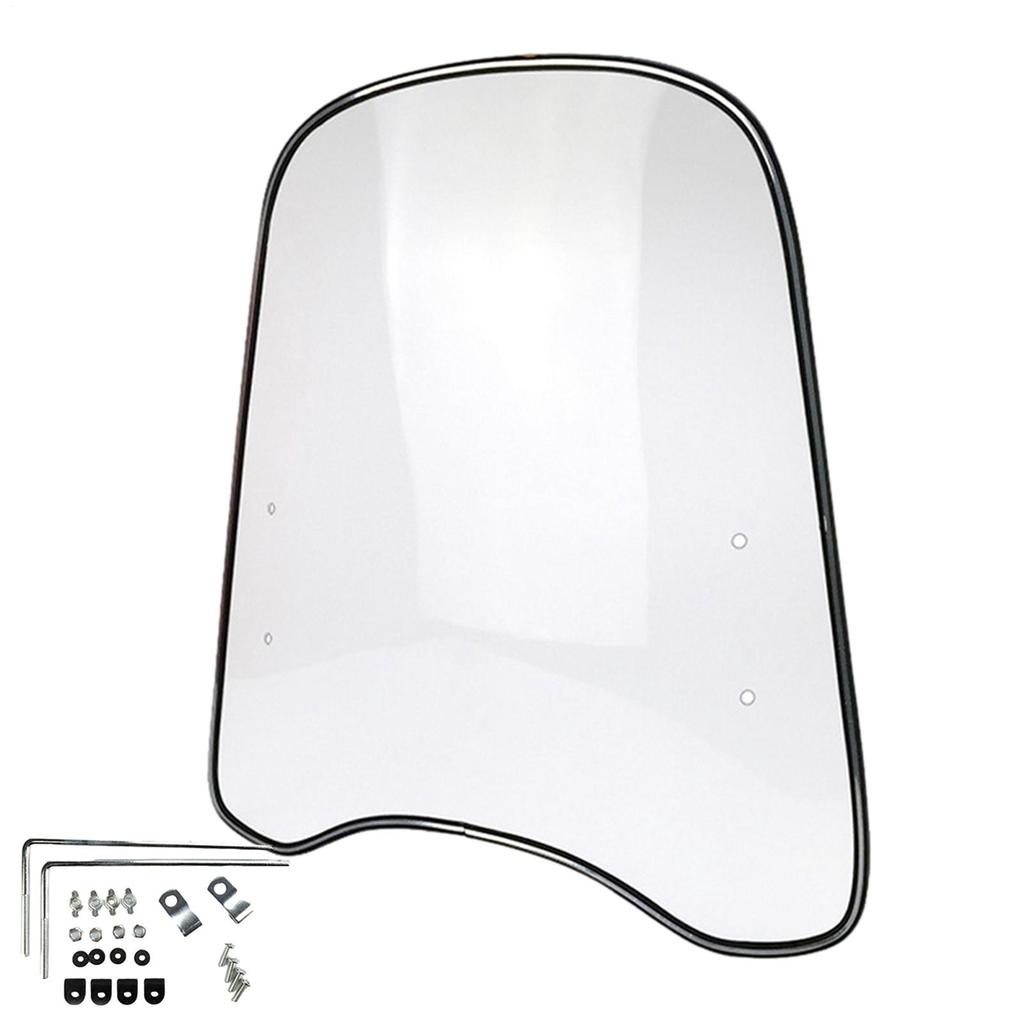 Scooter Windscreen Motorbike Scooter Transparent Curved Windshield Wind-Proof Sand-Proof Damper Motorcycle Accessories