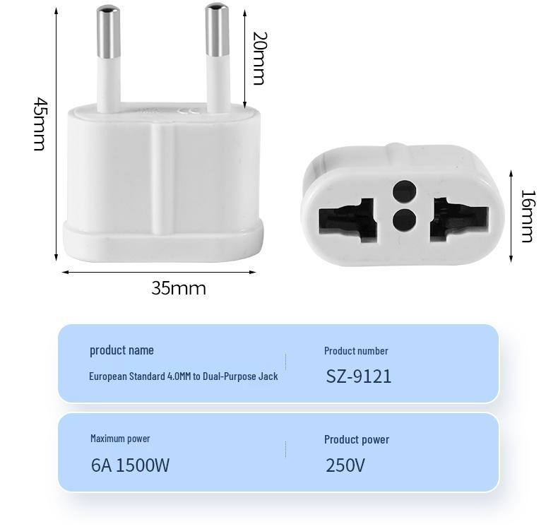 Vícezemní převodník zástrček - Adaptér pro standardy EU, US, KR, RU