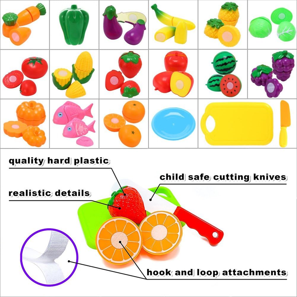 Fruit Cutting Set Children's Play House Toy Kitchen Vegetable Baby Can Cut Vegetables Boys and Girls Cutting Toys Gifts for Kids