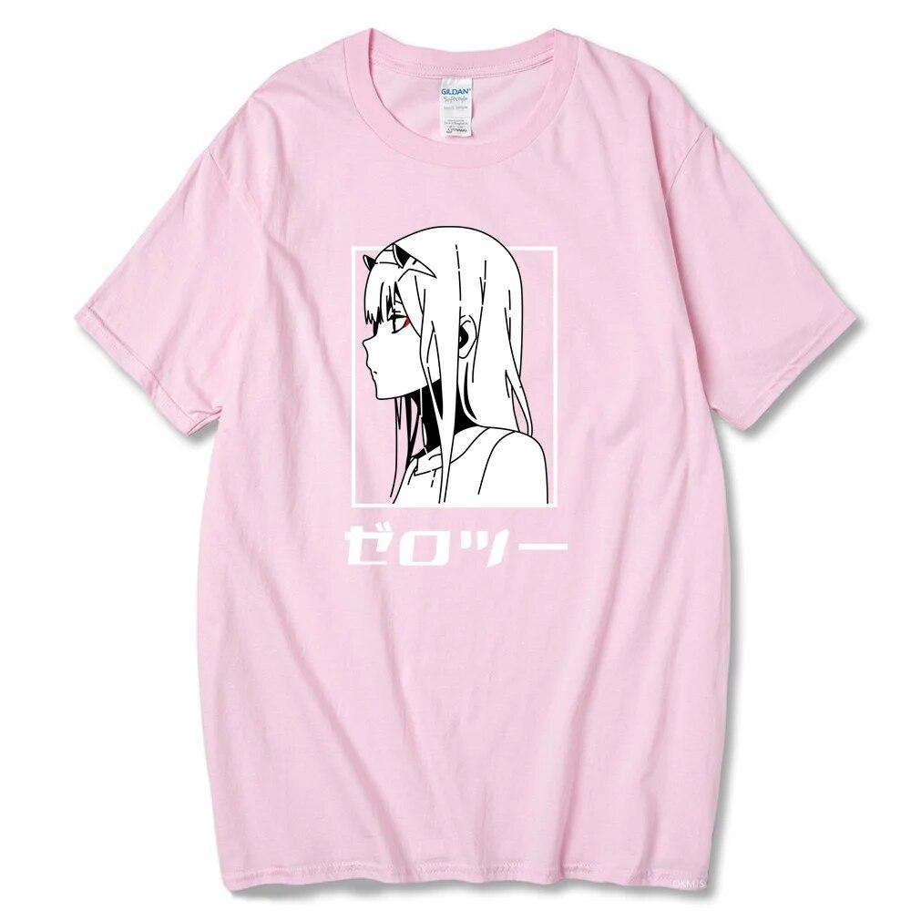 Tricou cu anime japonez Darling In The Franxx unisex Kawaii Cartoon Zero Two Tricou Harajuku Unisex Topuri Unisexga Tricou grafic Bărbați Unisex